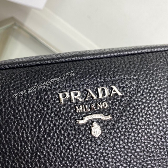 Prada專櫃新款雙肩帶鹿皮紋牛皮斜挎包 1BH082 普拉達頂級原單男士肩背包 csp1045